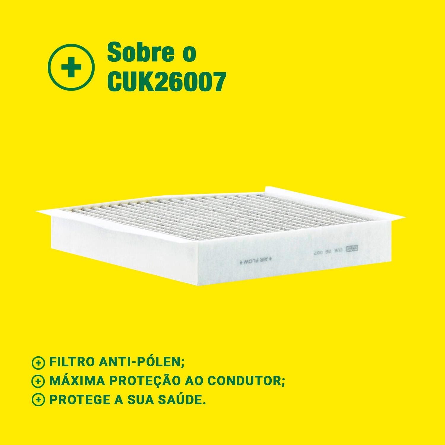 FIltro de Ar Condicionado Cabine - Mann-Filter - CUK26007