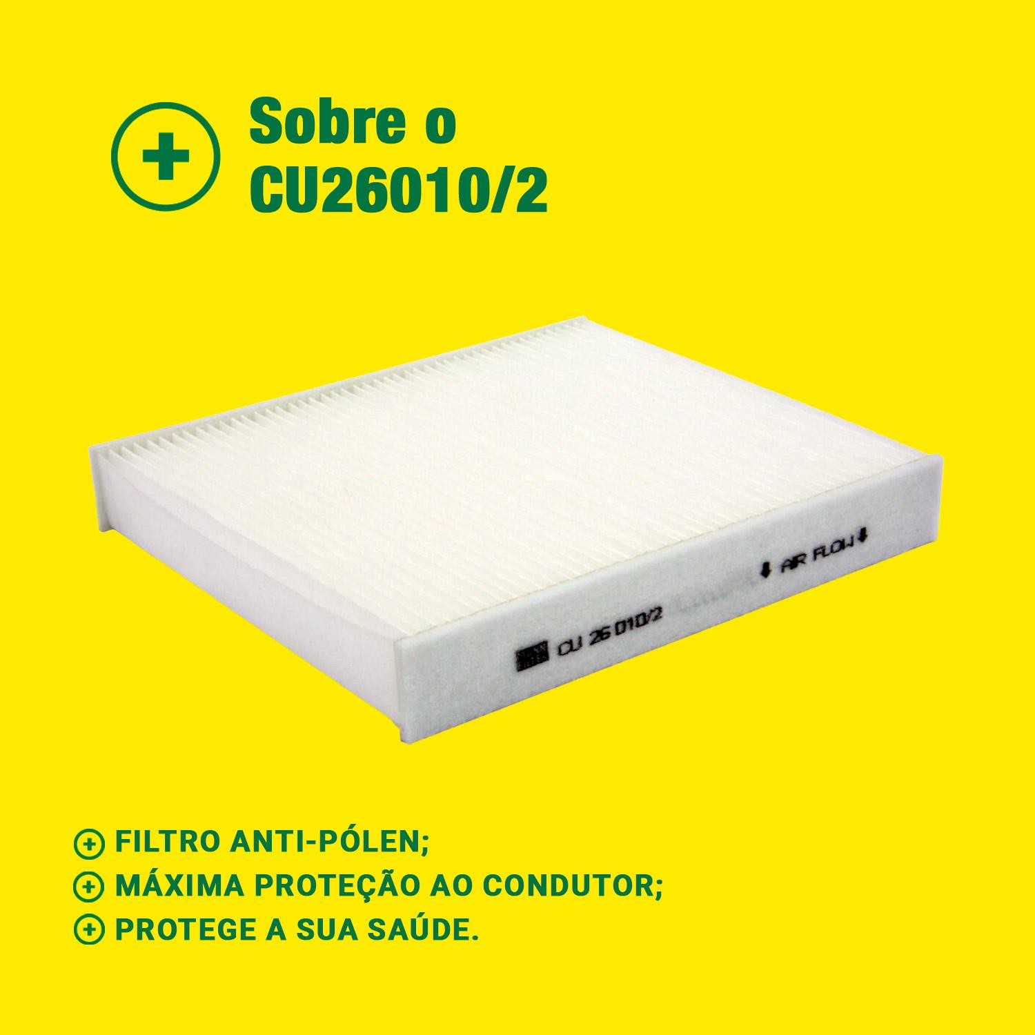 FIltro de Ar Condicionado Cabine - Mann-Filter - CU26010/2