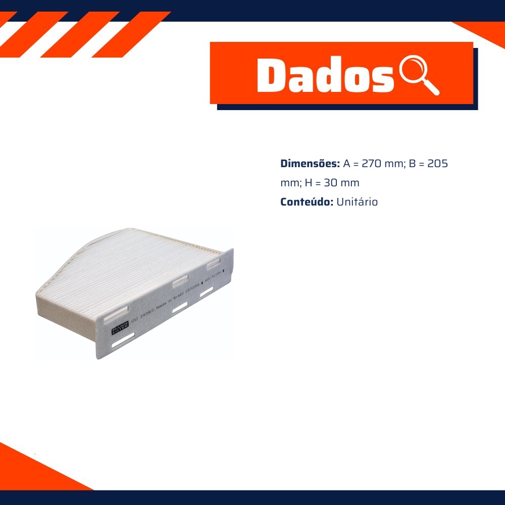 FIltro de Ar Condicionado Cabine - Mann-Filter - CU2939/2