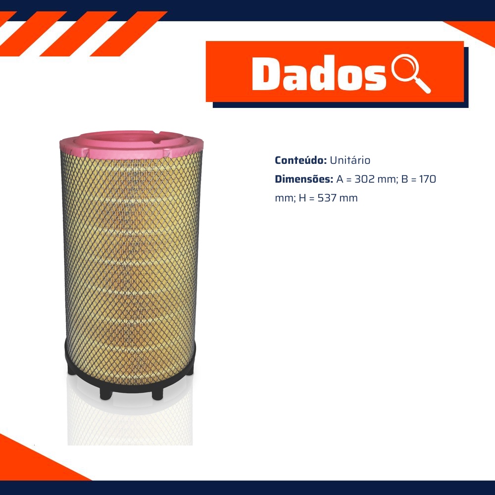 Filtro de Ar para Scania R 580 B e R 620 LA - Mann-Filter - C31017/1