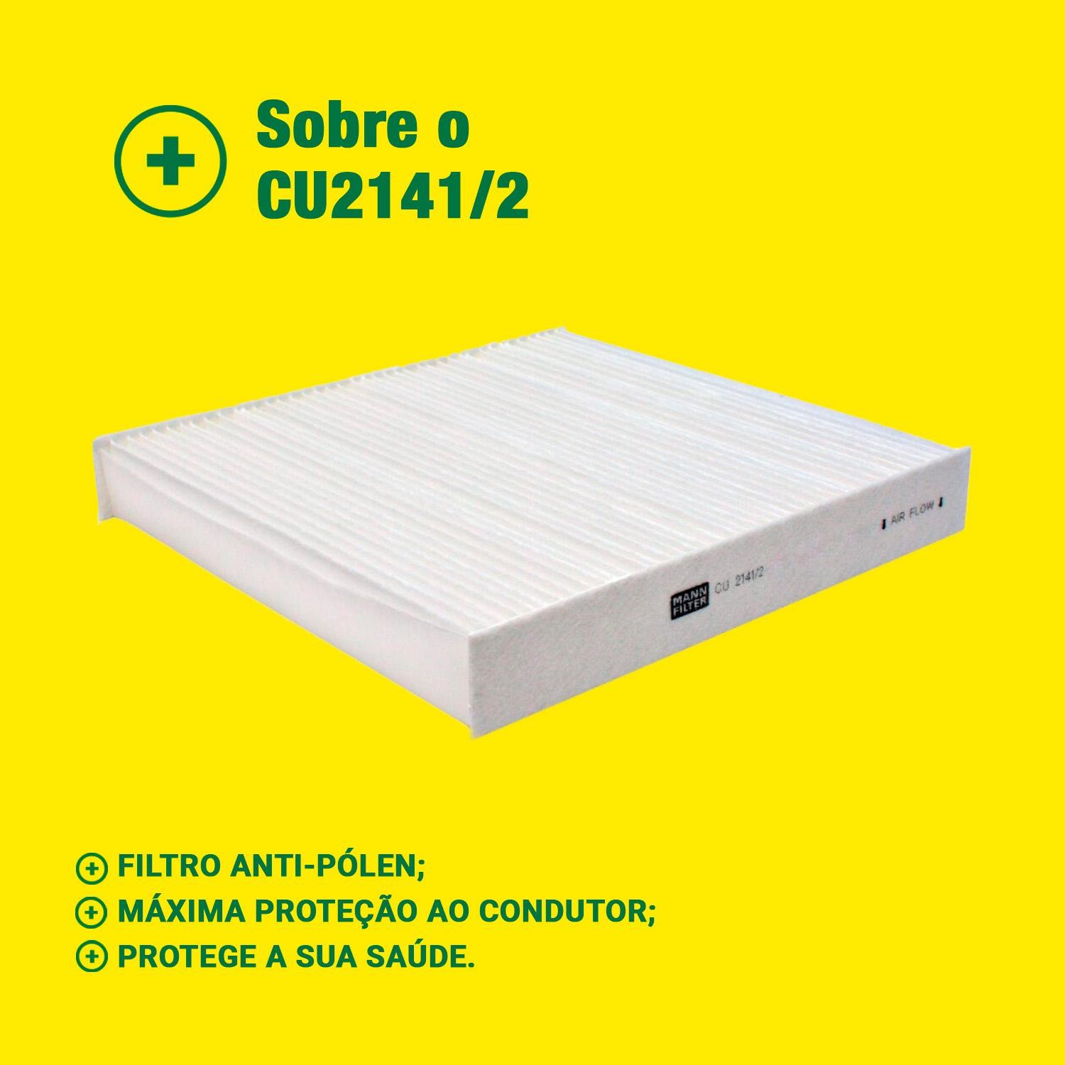 FIltro de Ar Condicionado Cabine - Mann-Filter - CU2141/2