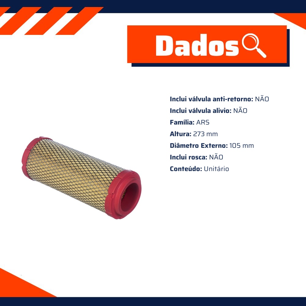 Filtro de Ar do Motor - Tecfil - ARS5501