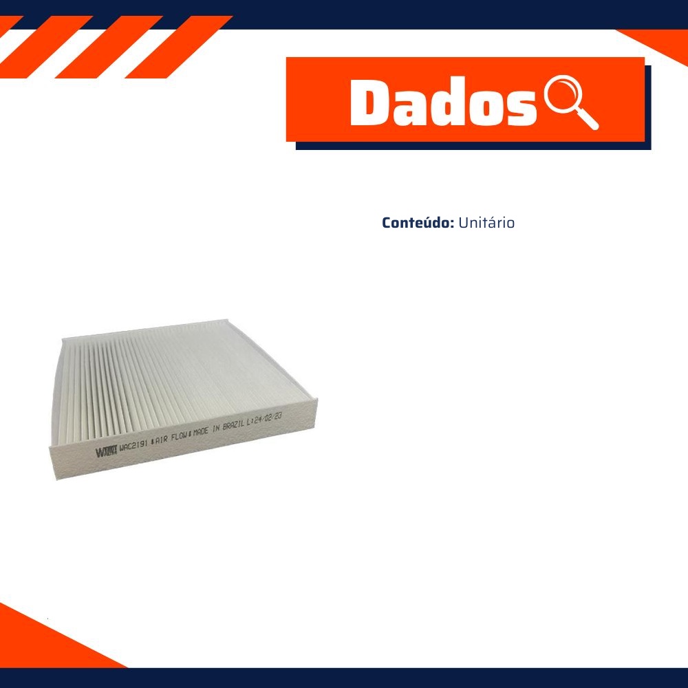 FIltro de Ar Condicionado Cabine - Wendt Parts - WAC2191