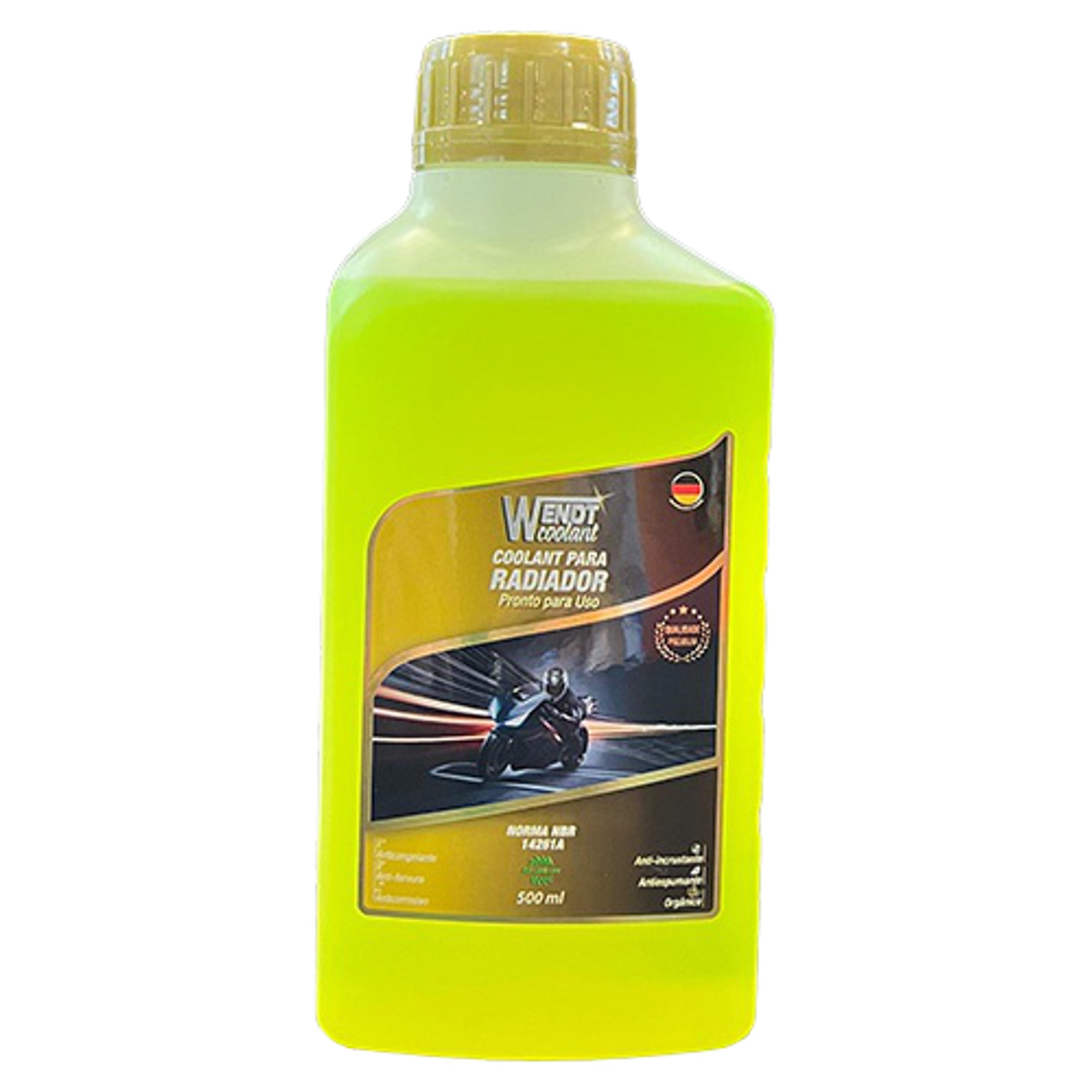 Aditivo para Radiador Moto Coolant Pronto Uso 500Ml Amarelo - Wendt Parts - WNT1010