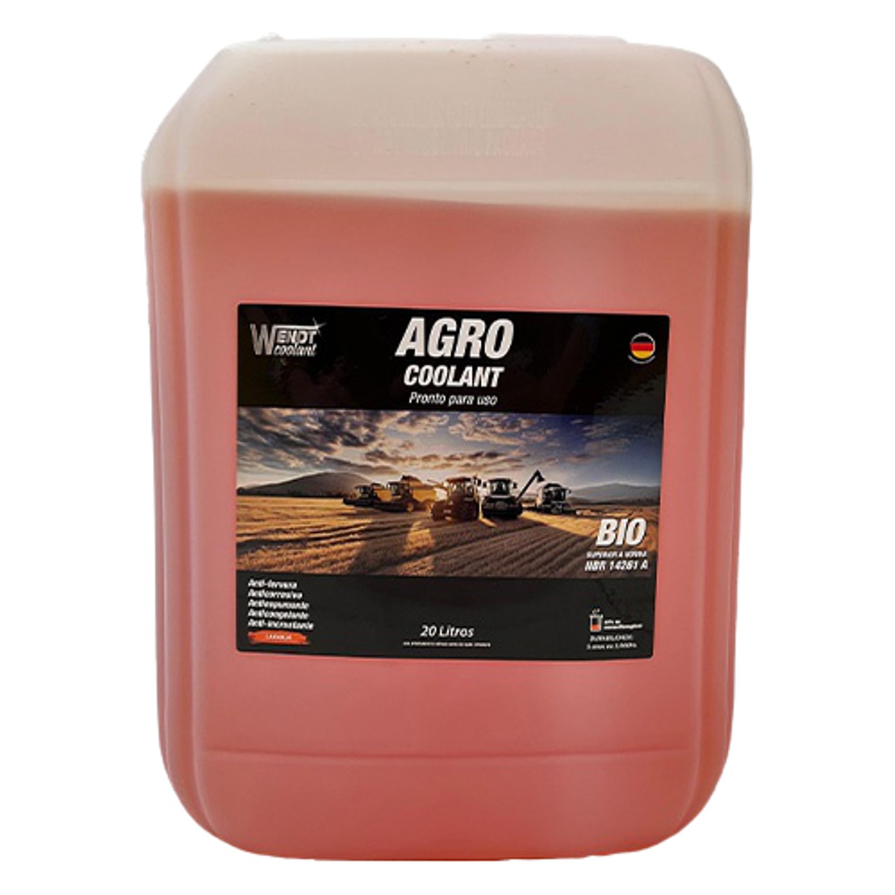 Aditivo para Radiador Coolant Agro Pronto para Uso 20L Laranja - Wendt Parts - WNT1040