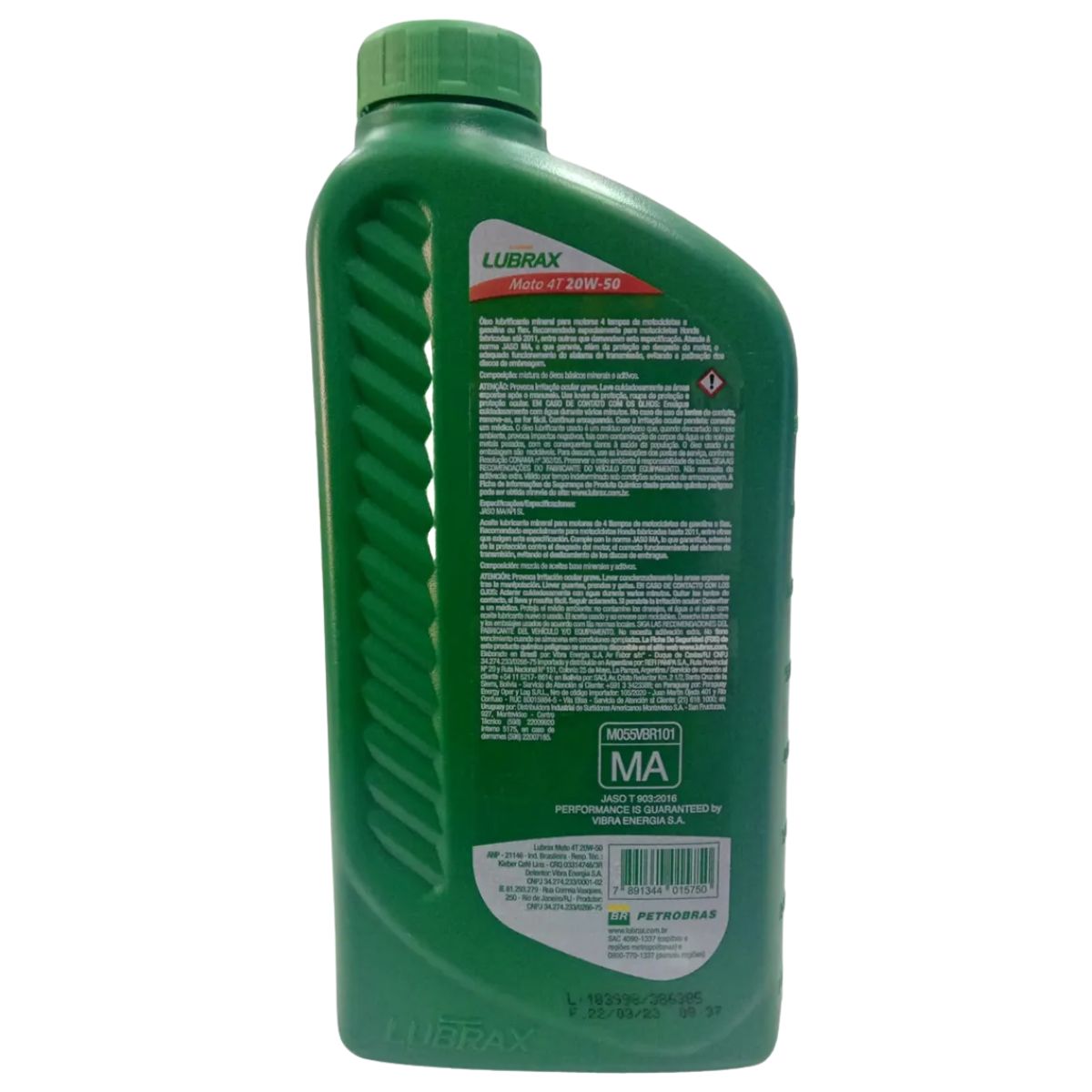Óleo de Motor 20W50 Moto 4T API SL Mineral 1L Lubrax
