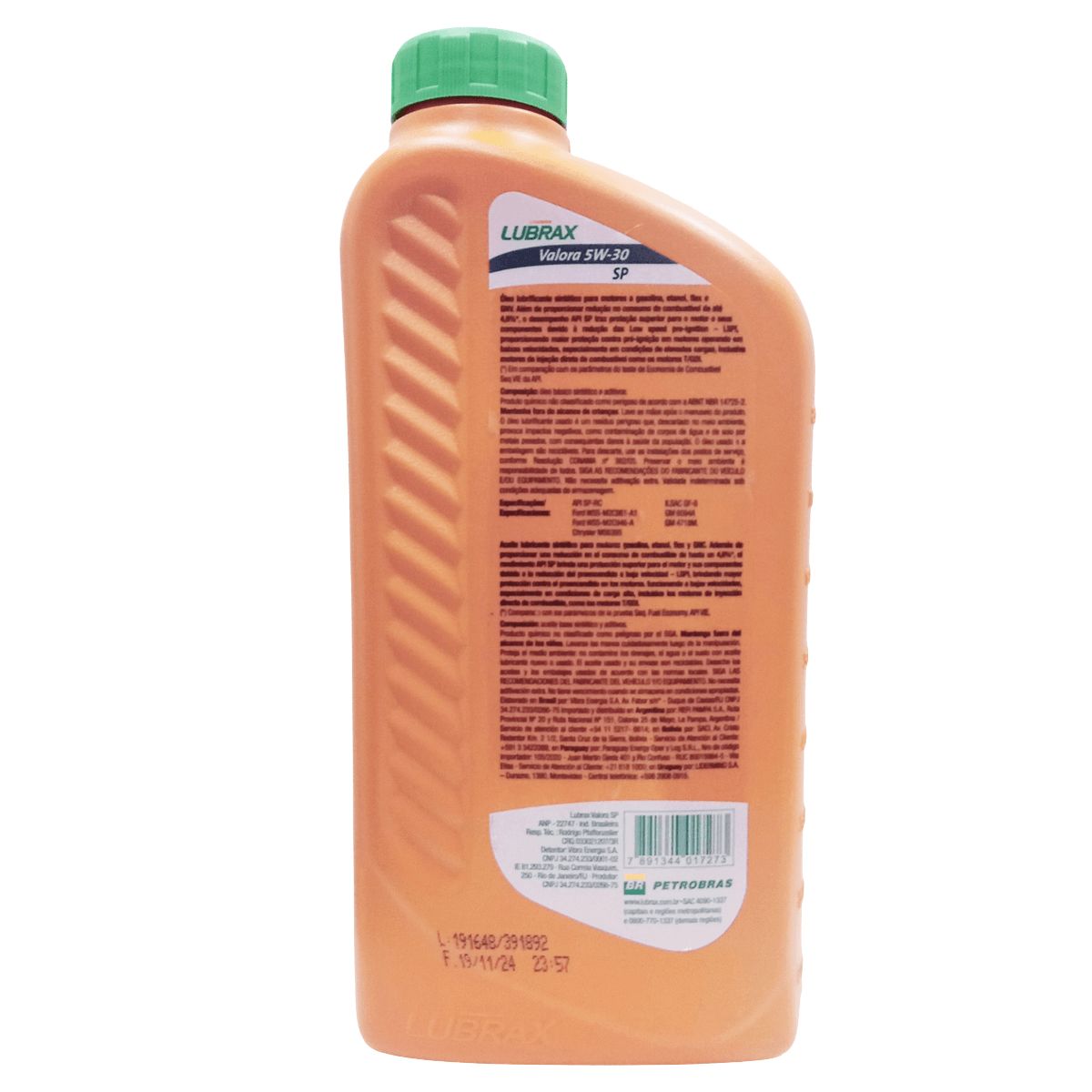 Óleo de Motor 5W30 Valora API SP Sintético 1L Lubrax