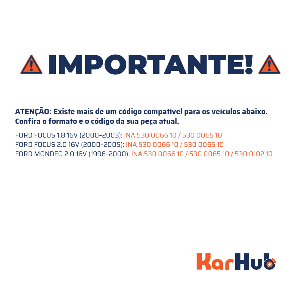 Kit Tensor e Correia para Ford Focus e Mondeo - INA - 530 0066 10