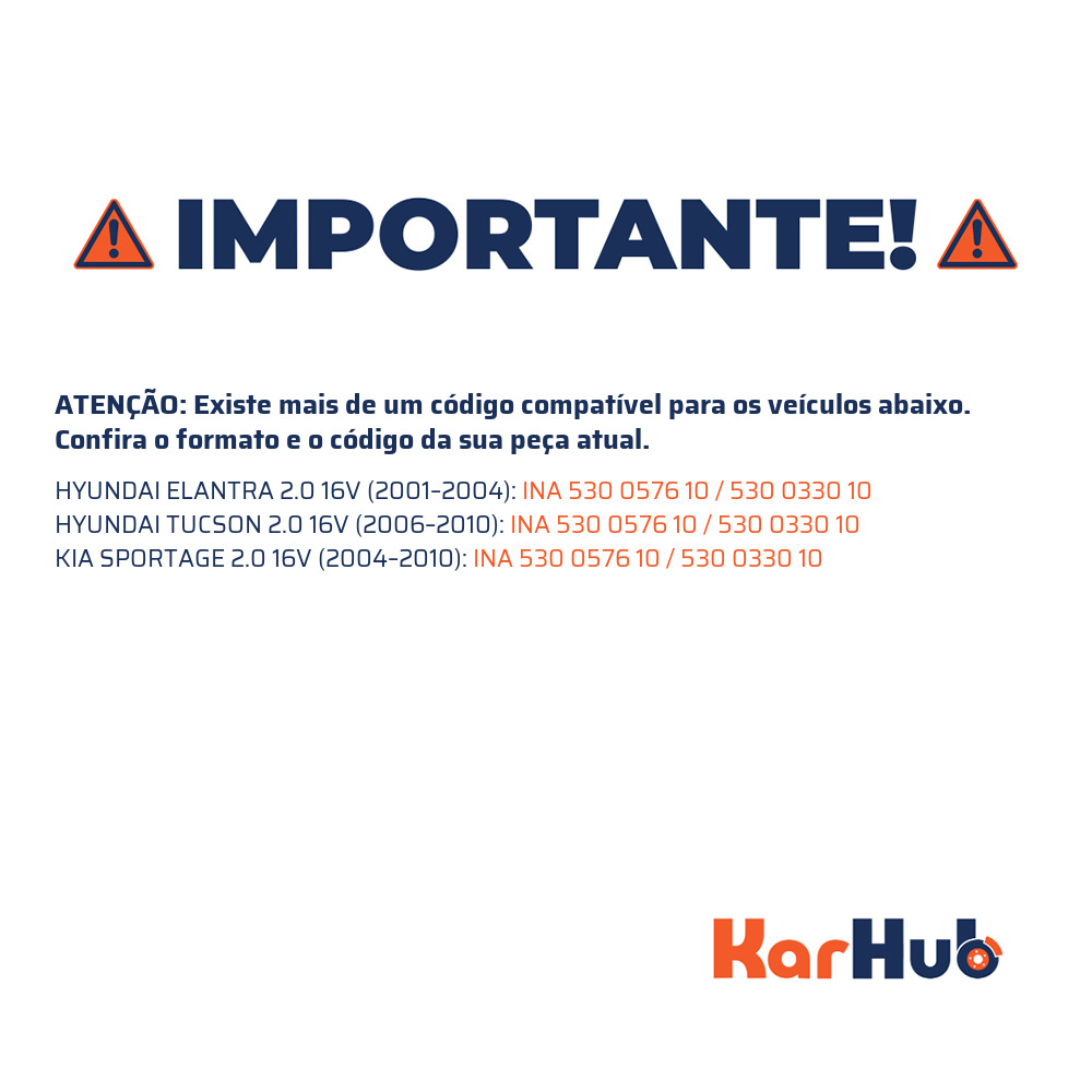 Kit Correia Dentada Sincronizadora com Tensor - INA - 530 0576 10