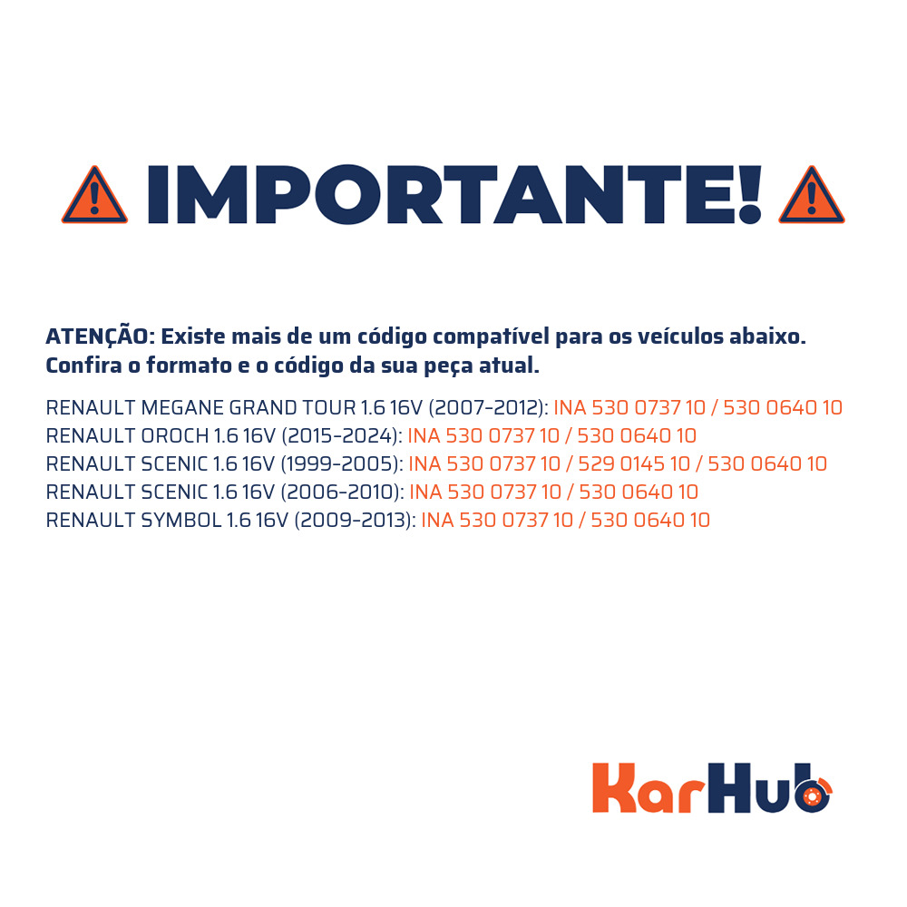 Kit Correia Dentada Sincronizadora com Tensor - INA - 530 0737 10