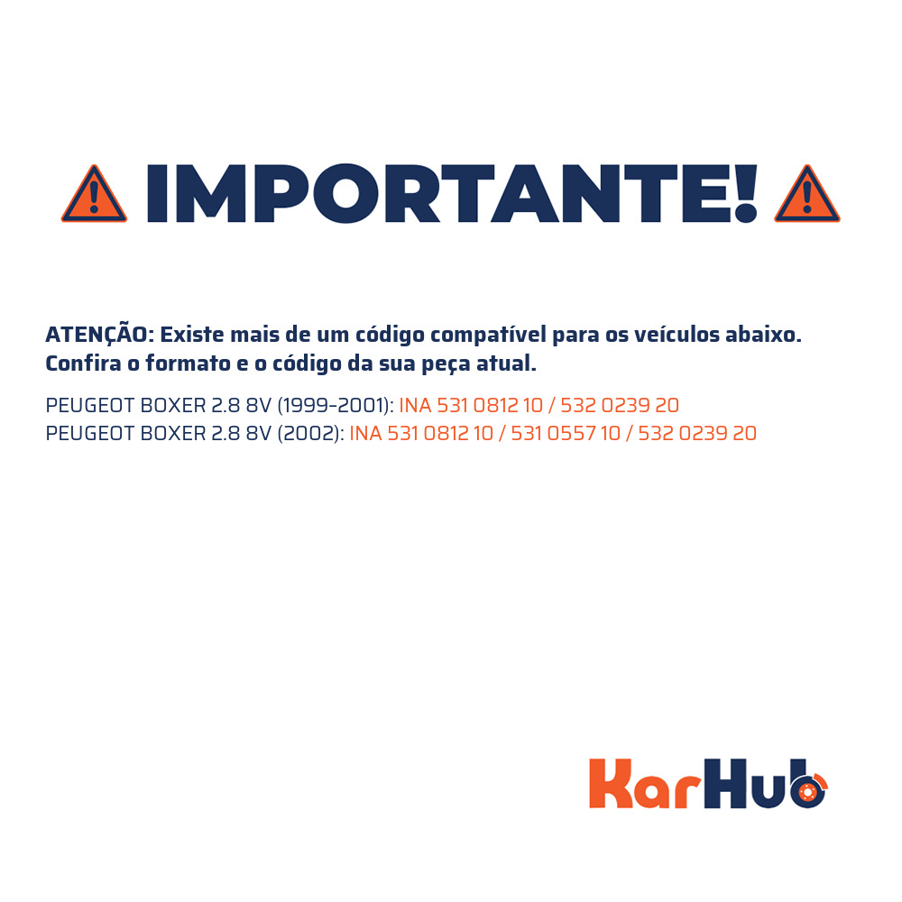 Polia Tensora para Iveco Daily 45S17 e Peugeot Boxer - INA - 531 0812 10