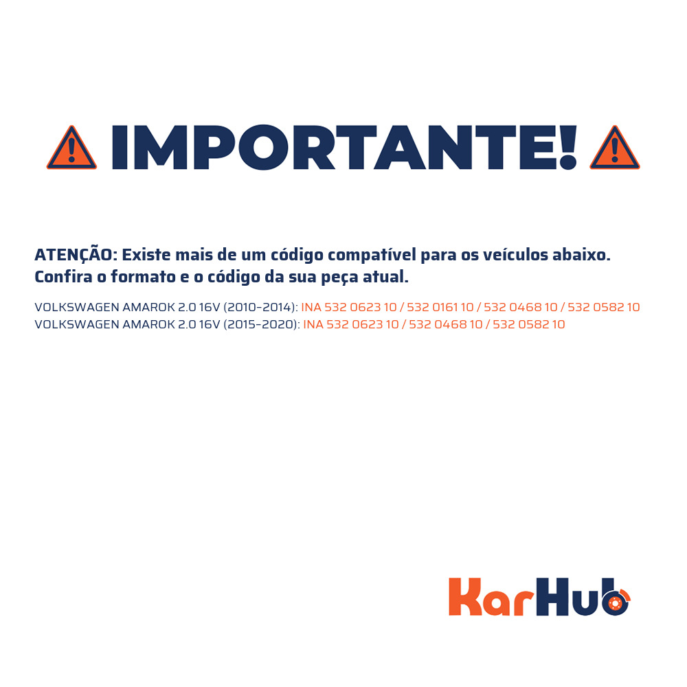 Polia da Correia Dentada para Volkswagen Amarok - INA - 532 0623 10