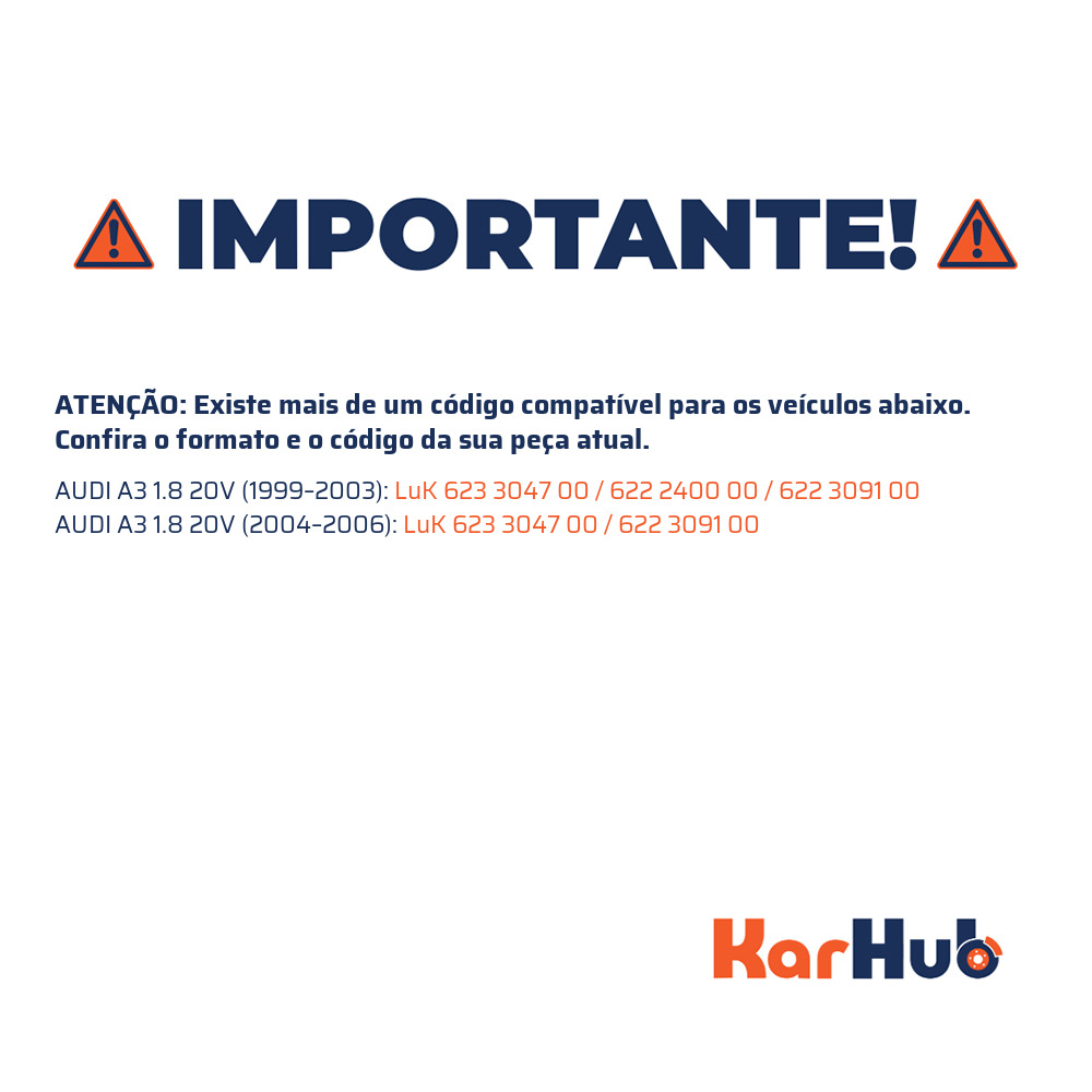 Kit de Embreagem com Disco, Platô e Rolamento para Audi A3 e Volkswagen Golf - LuK - 623 3047 00