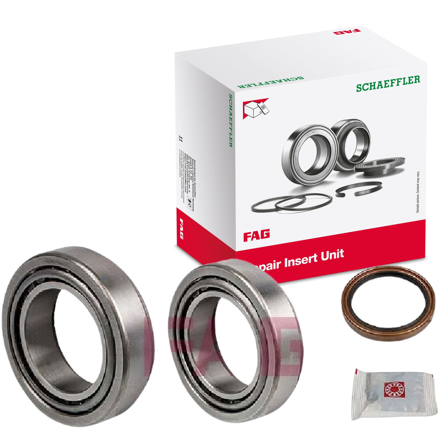 Kit com 2 Rolamentos de Roda Dianteiro Interno e Externo Um Lado para Chevrolet S10 e Trailblazer - FAG - 713 6440 10