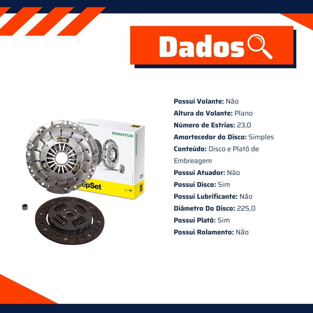Kit de Embreagem com Disco e Platô para Ford Ranger e Mazda B 2500 - LuK - 623 2574 09