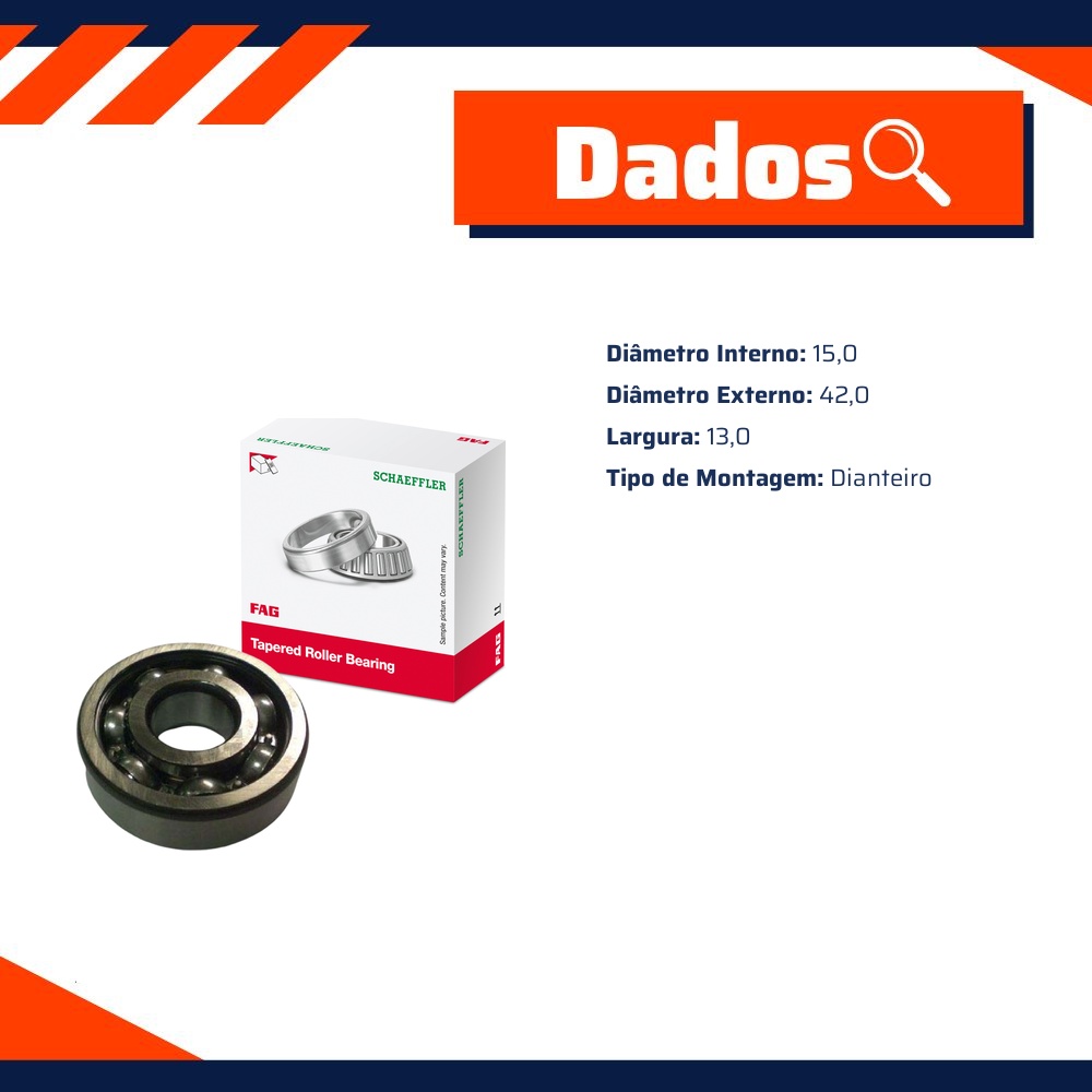 Rolamento Fixo de Uma Carreira de Esferas - FAG - 6302ZR