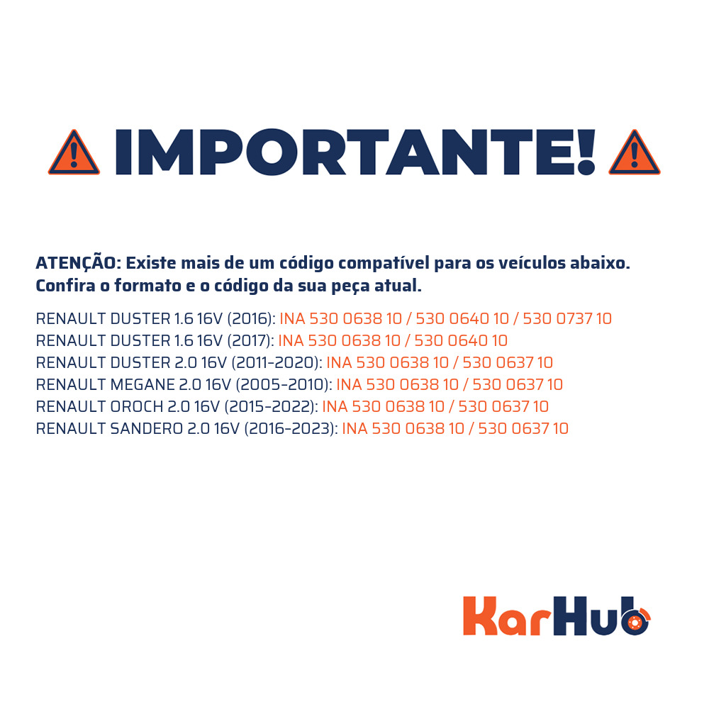 Kit Correia Dentada Sincronizadora com Tensor - INA - 530 0638 10