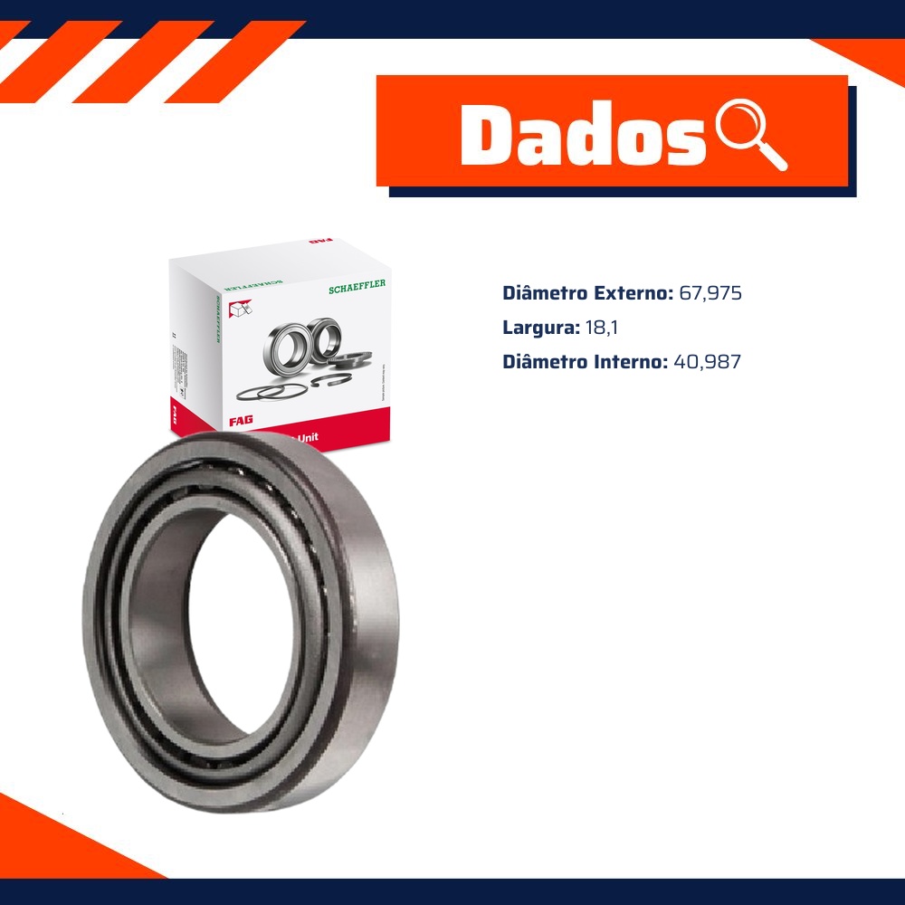 Rolamento de Roletes Cônicos - FAG - KLM300849.LM300811