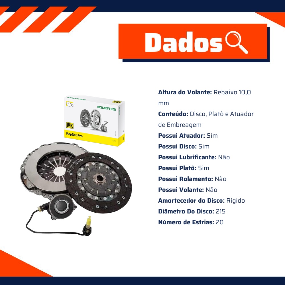 Kit Embreagem e Atuador - LuK - 622 3160 33