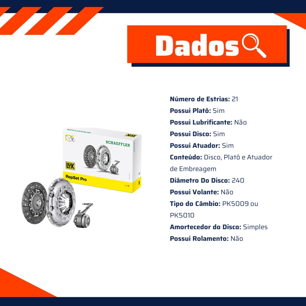 Kit Embreagem e Atuador - LuK - 624 3476 33