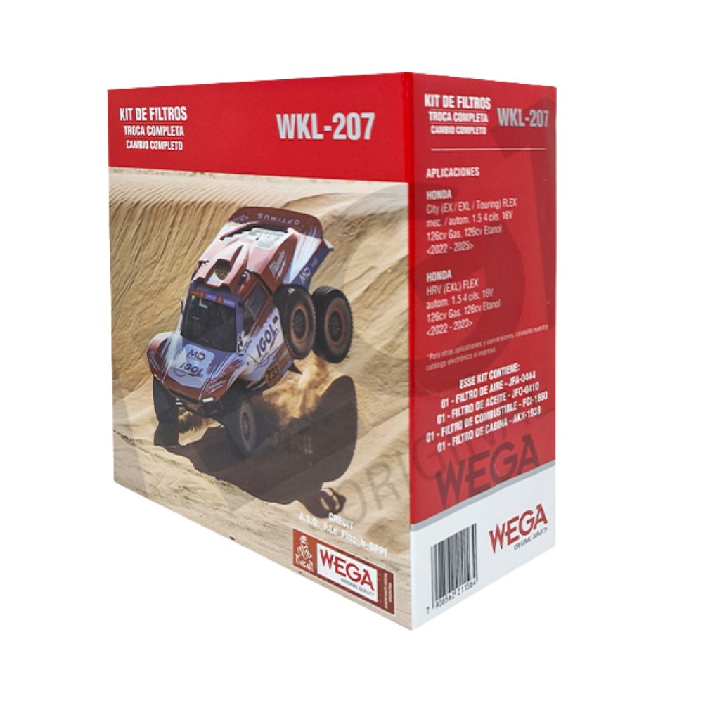 Kit Filtros de Ar Combustível Óleo e Cabine - Wega - WKL-207