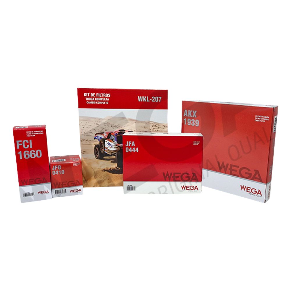 Kit Filtros de Ar Combustível Óleo e Cabine - Wega - WKL-207