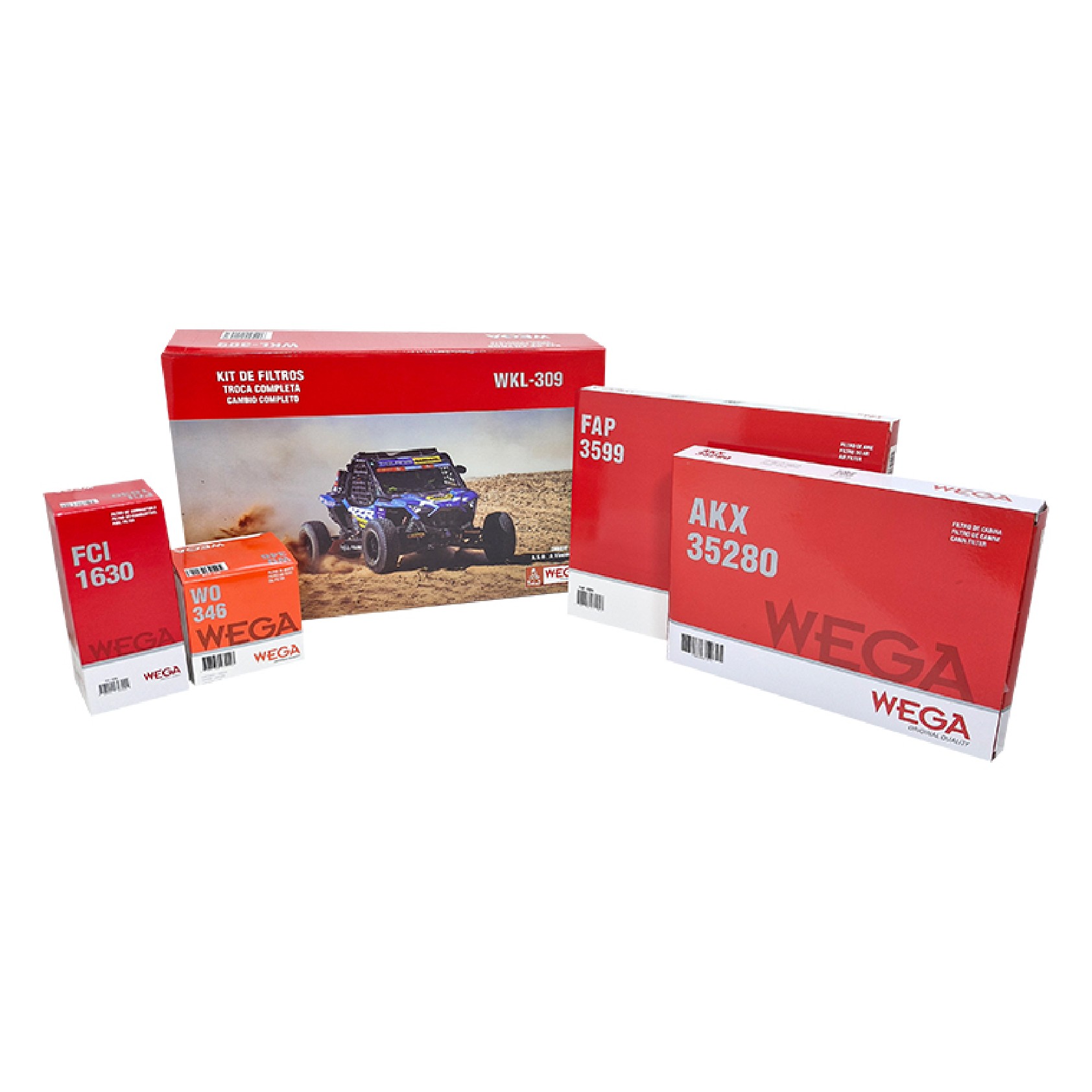 Kit Filtros de Ar Combustível Óleo e Cabine - Wega - WKL-309