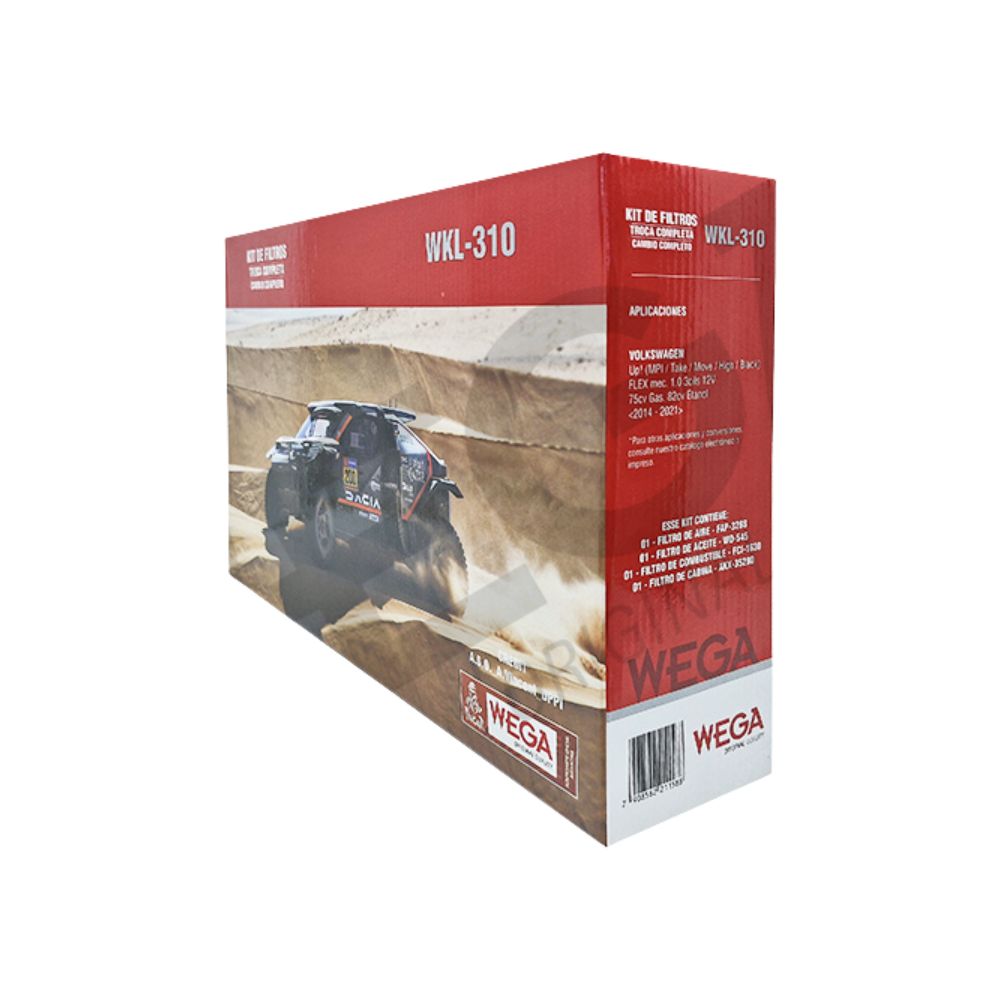 Kit Filtros de Ar Combustível Óleo e Cabine - Wega - WKL-310