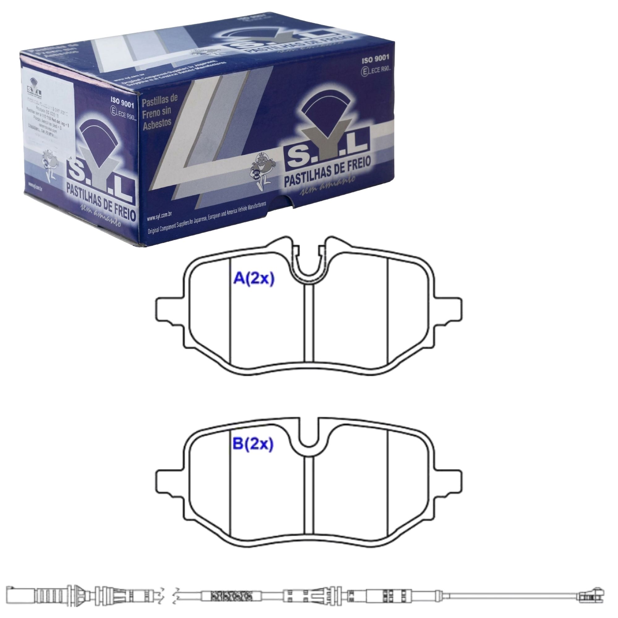 Jogo Pastilha de Freio Traseira com Sensor para BMW X1 após 2022 - SYL - 3062