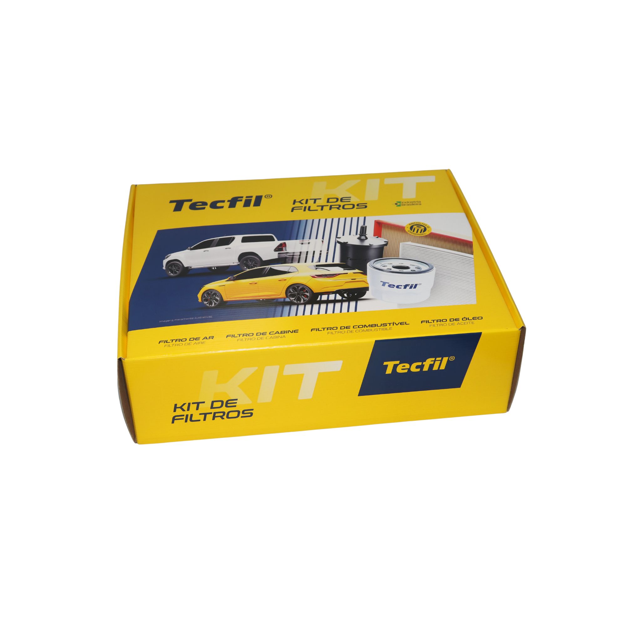 Kit de Filtros com Filtro de Ar, Filtro do Ar Condicionado, Filtro de Combustível e Filtro de Óleo - Tecfil - KTU002