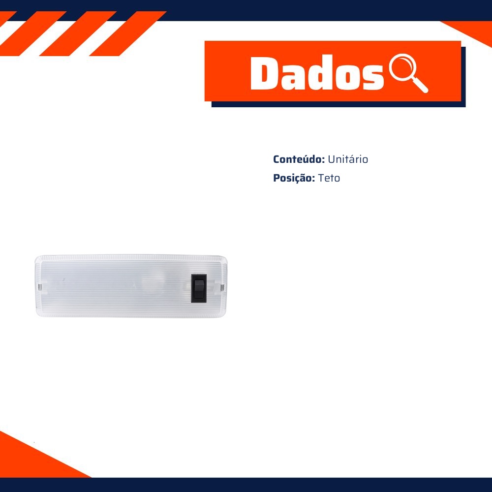 Lanterna Teto Cabine com Interruptor - DPaula - DP7.626