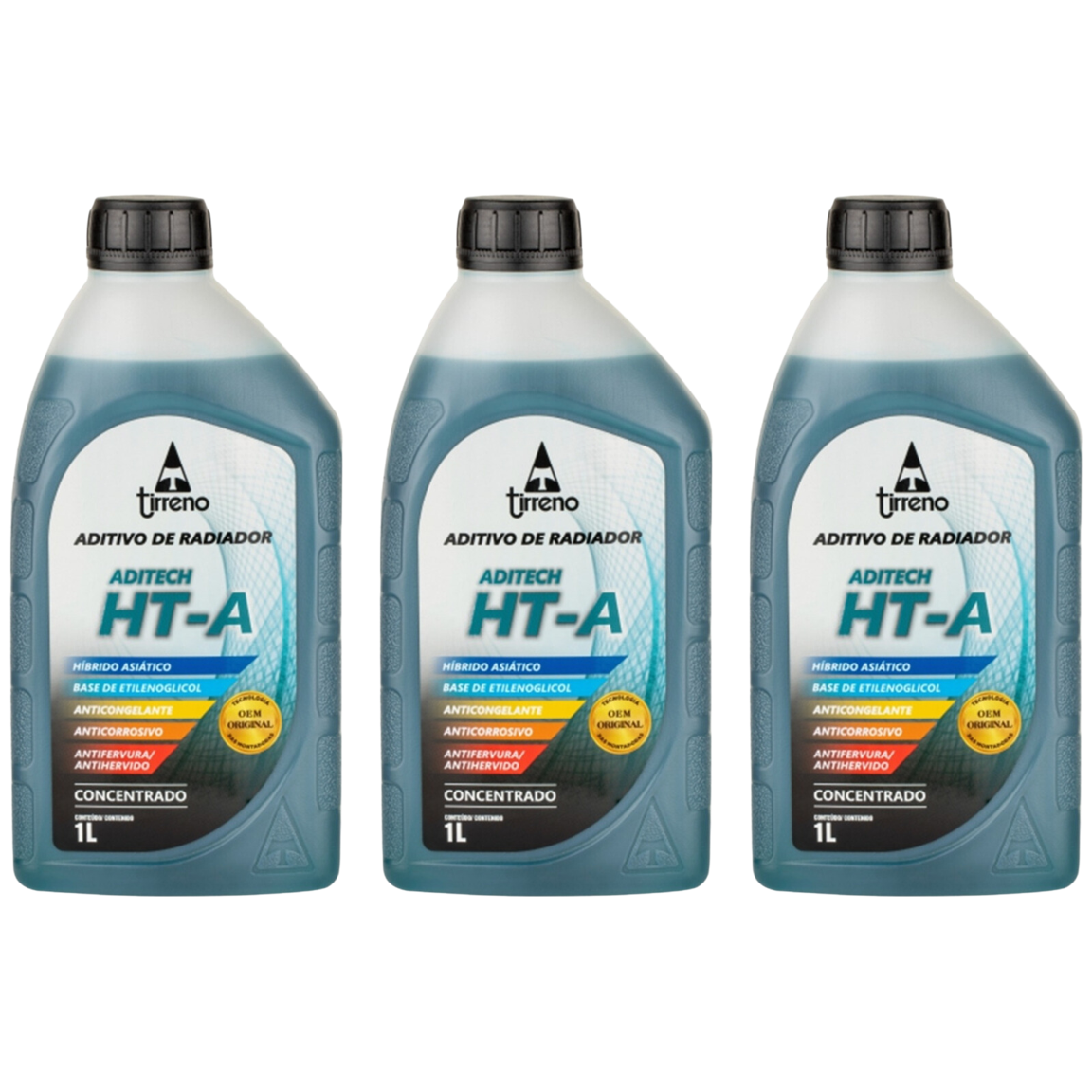 Aditivo 3L Concentrado Radiador Azul Tirreno Aditech HT-A Híbrido Asiático