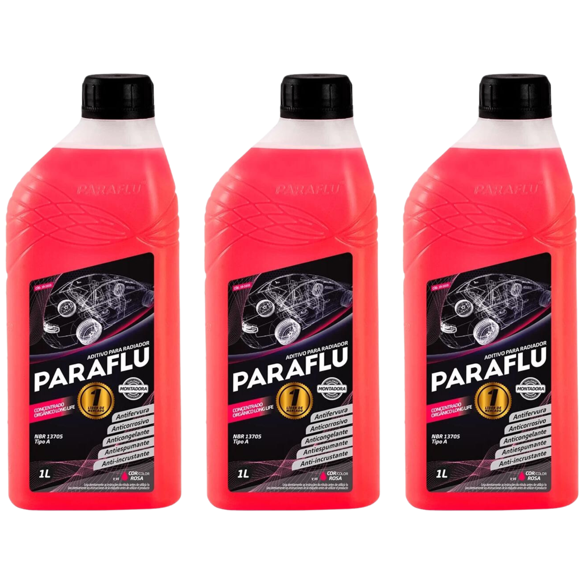 Aditivo 3L Concentrado Radiador Rosa Paraflu Montadora Orgânico