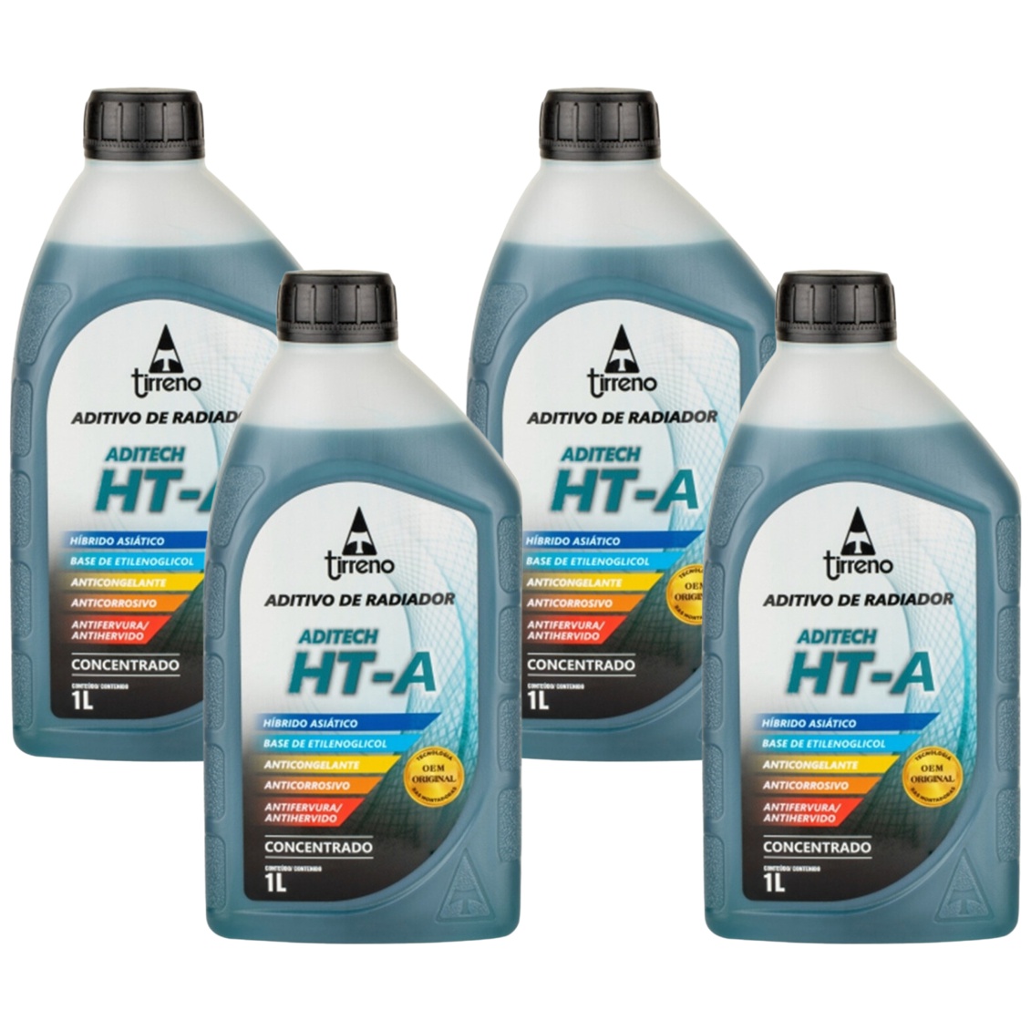 Aditivo 4L Concentrado Radiador Azul Tirreno Aditech HT-A Híbrido Asiático