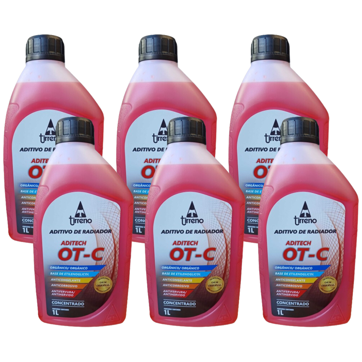 Aditivo 6L Concentrado Radiador Laranja Tirreno Aditech OT-C Orgânico