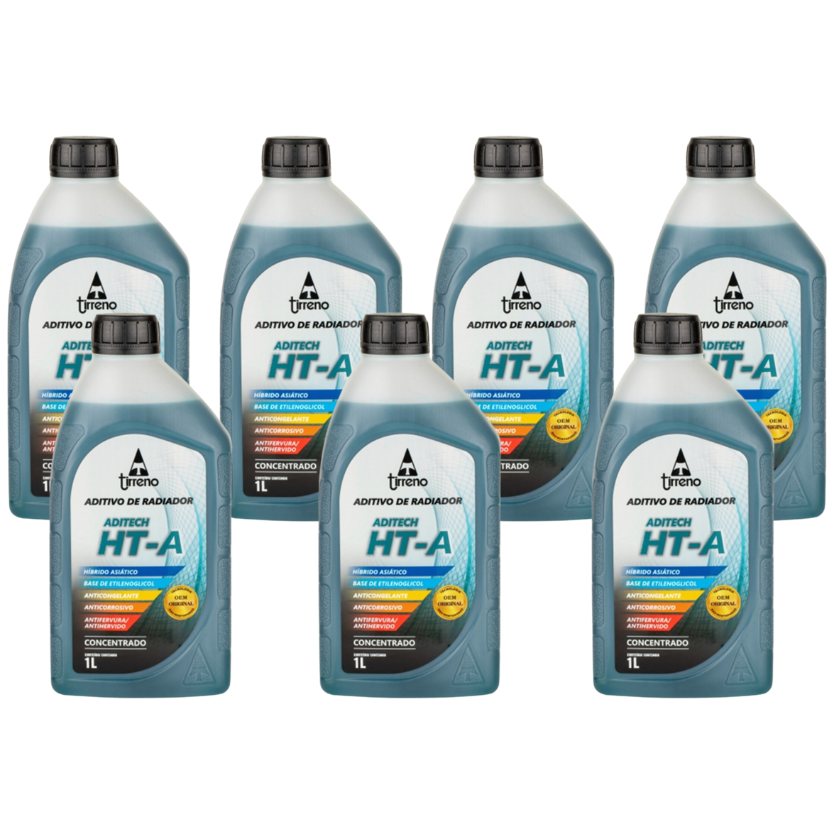 Aditivo 7L Concentrado Radiador Azul Tirreno Aditech HT-A Híbrido Asiático