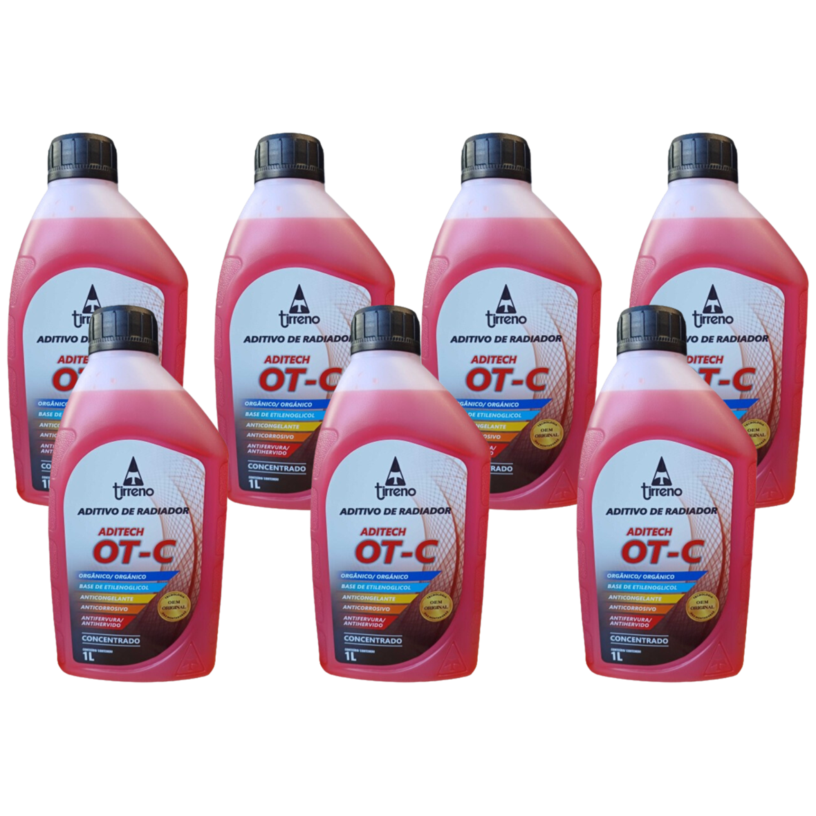 Aditivo 7L Concentrado Radiador Laranja Tirreno Aditech OT-C Orgânico