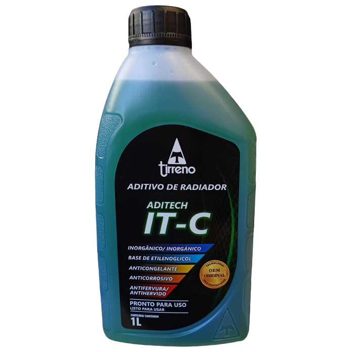 Aditivo para Radiador Verde Tirreno Aditech IT-C Inorgânico Pronto para Uso 1 Litro - Tirreno - FLU/DS/308FU1