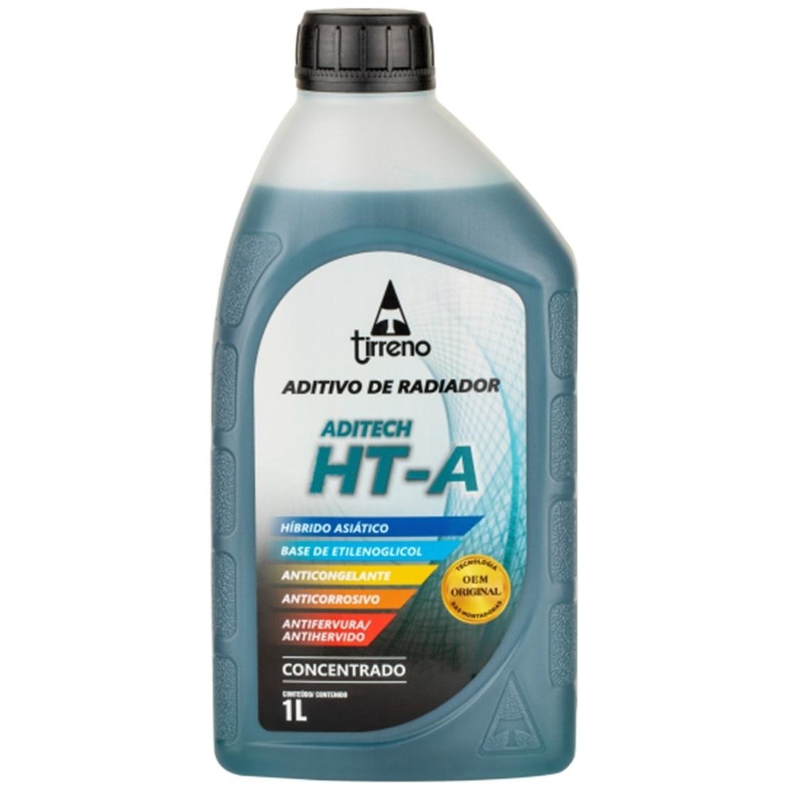Aditivo para Radiador Azul Tirreno Aditech HT-A Híbrido Asiático Concentrado 1 Litro - Tirreno - FLU/DS/271FU1