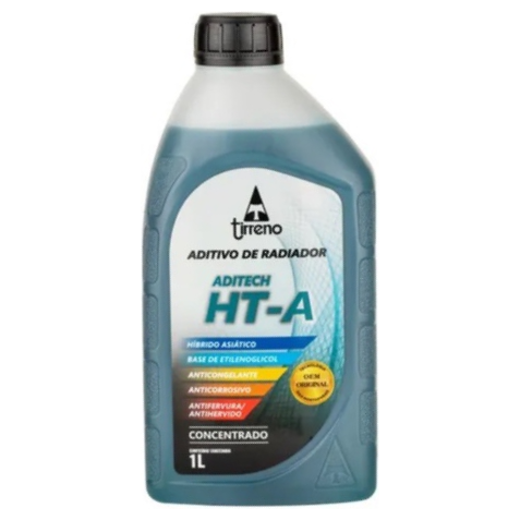 Aditivo para Radiador Azul Tirreno Aditech HT-A Híbrido Asiático Concentrado 1 Litro - Tirreno - FLU/DS/271FU1