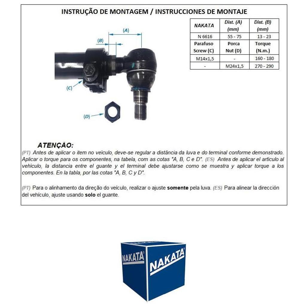 Barra Lateral Dianteira Direita - Nakata - N 6616