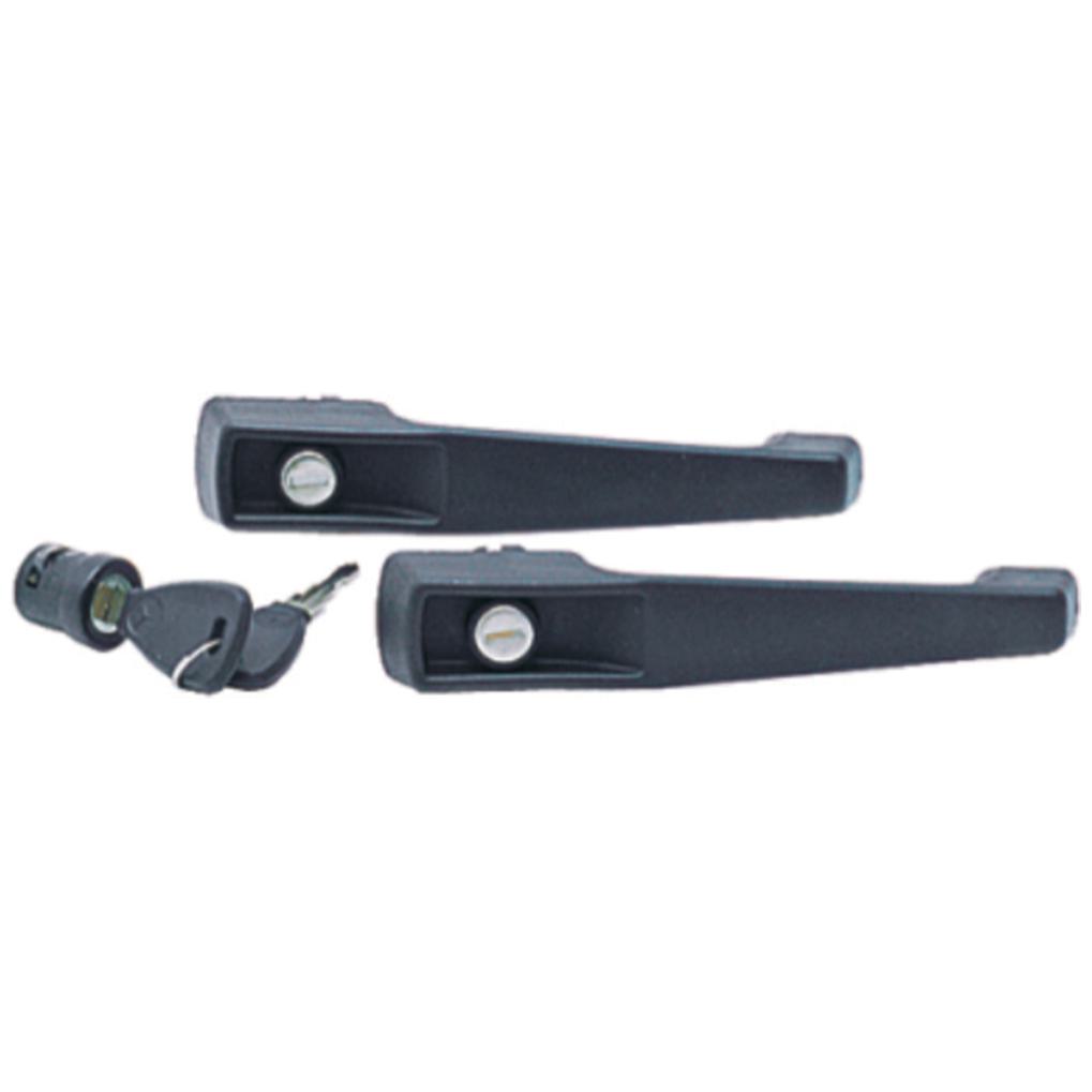 Conjunto de Maçanetas e Cilindros do Portas Dianteira/Ignição Nylon para Mercedes-Benz L 709 - Universal Automotive - 50226