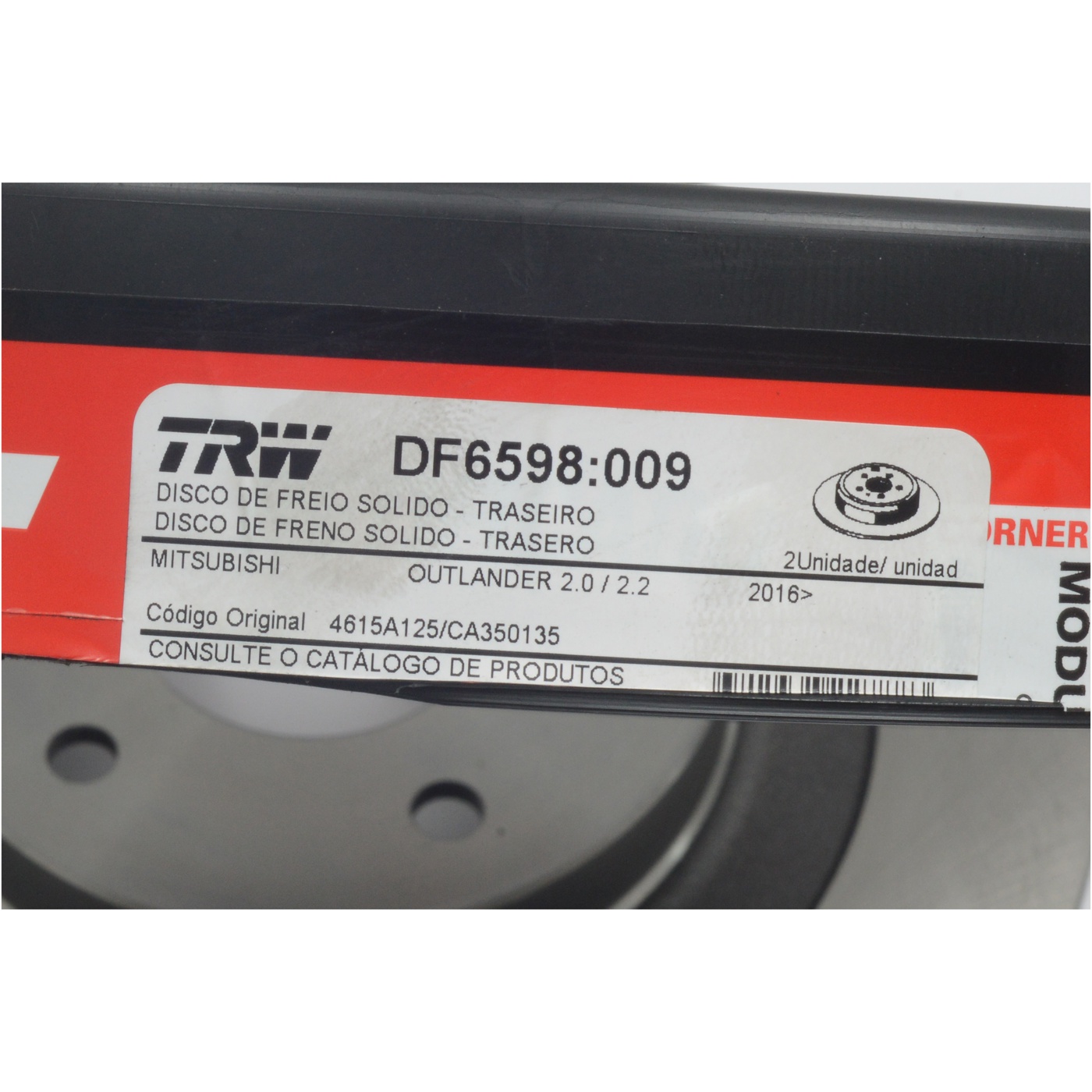 Par Disco de Freio Traseiro - TRW - DF6598