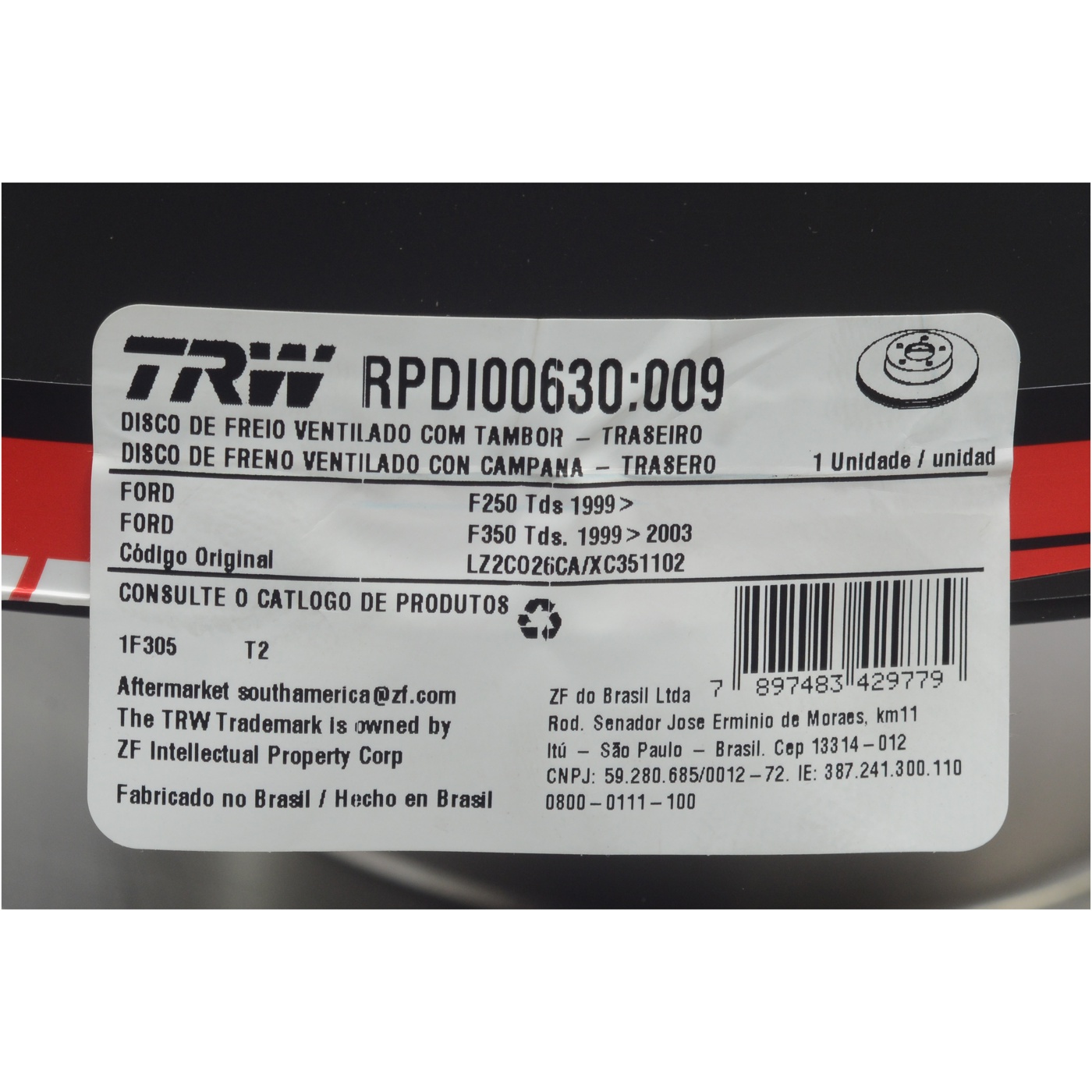 Disco de Freio Ventilado Traseiro 1 Unidade - TRW - RPDI00630