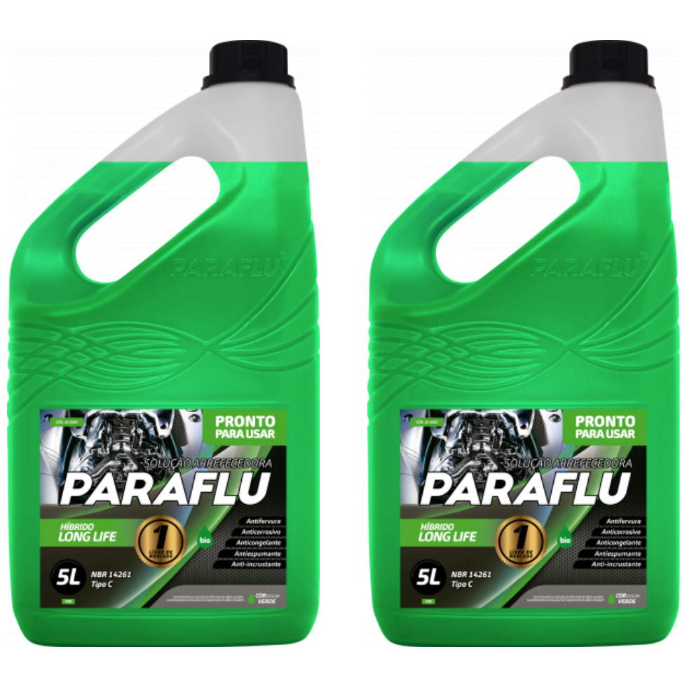 Kit 10 Litros Aditivo Radiador Verde Pronto para Uso - Paraflu - 10-3030