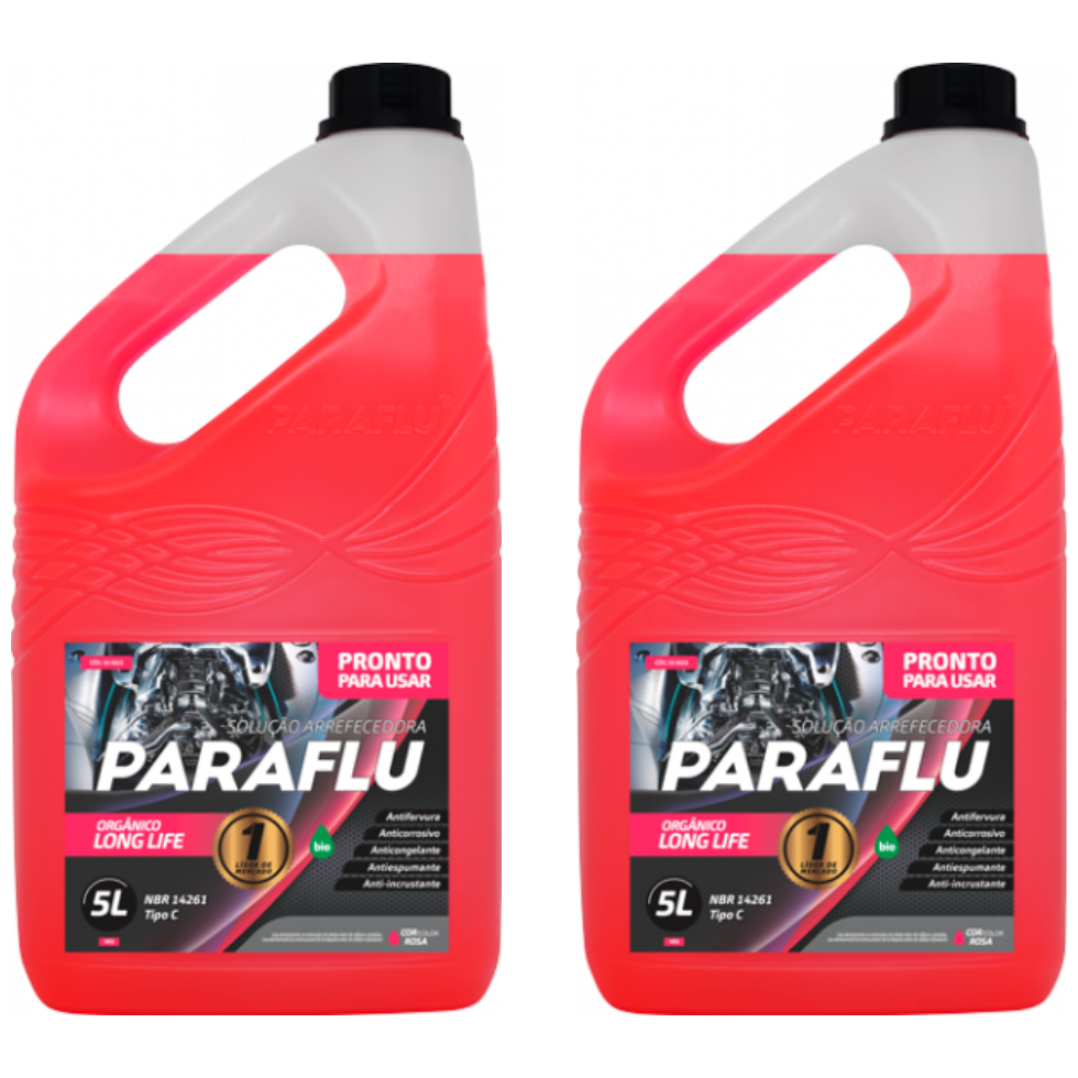Kit 10 Litros Aditivo Radiador Rosa Pronto para Uso - Paraflu - 10-3022