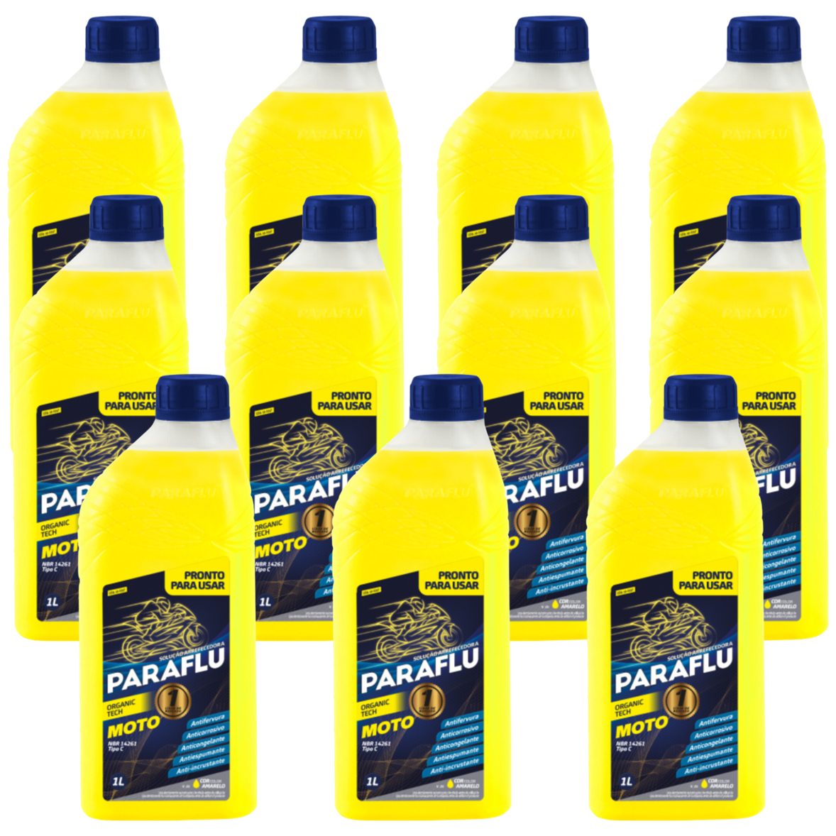 Kit 11 Litros Aditivo Radiador Amarelo Moto Pronto para Uso - Paraflu - 10-3037
