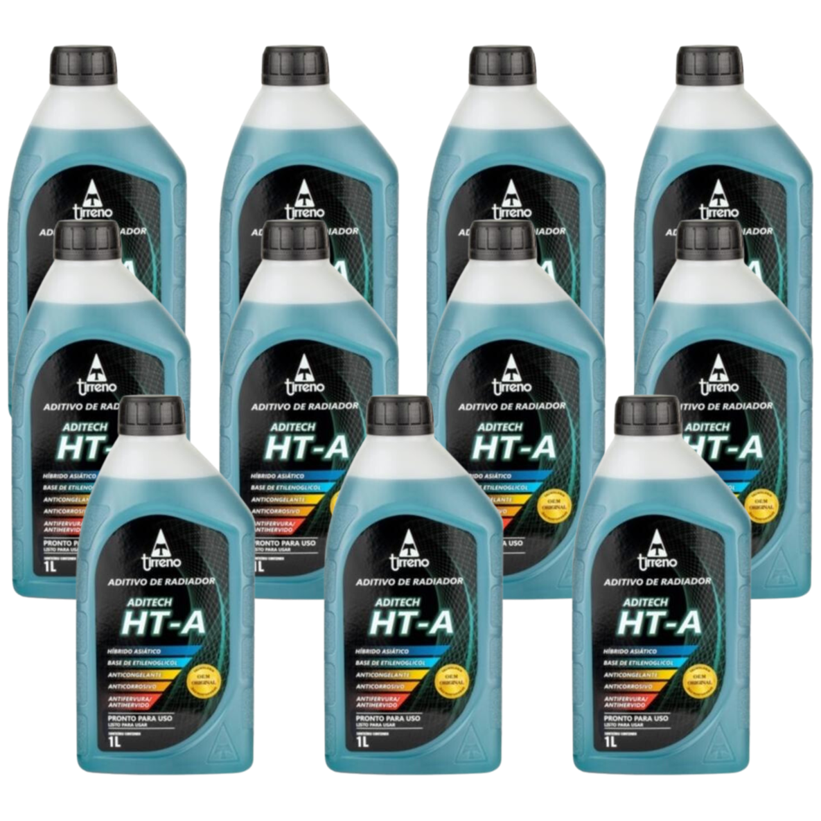 Kit 11 Litros Aditivo Radiador Azul Pronto para Uso - Tirreno - FLU/DS/272FU1