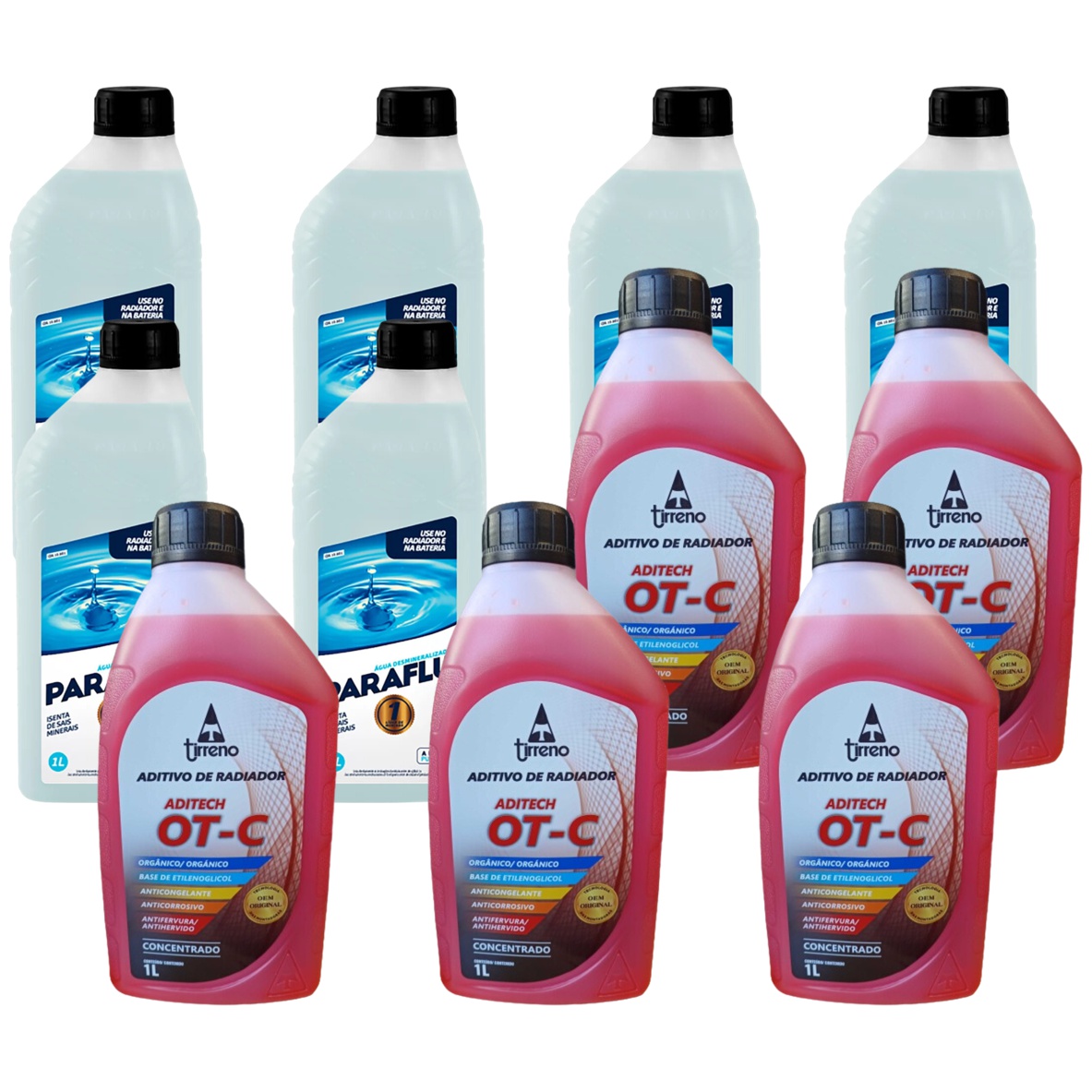 Kit 11 Litros com 5L Aditivo Radiador Laranja + 6L Água - Paraflu/Tirreno - 10-3031/FLU/DS/303FU1