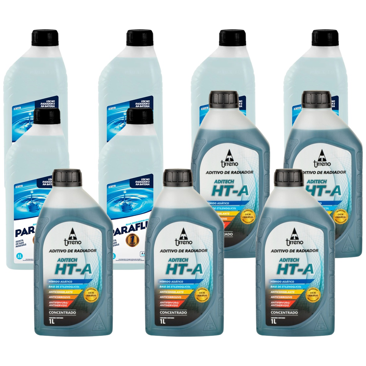 Kit 11 Litros com 5L Aditivo Radiador Azul + 6L Água - Paraflu/Tirreno - 10-3031/FLU/DS/271FU1